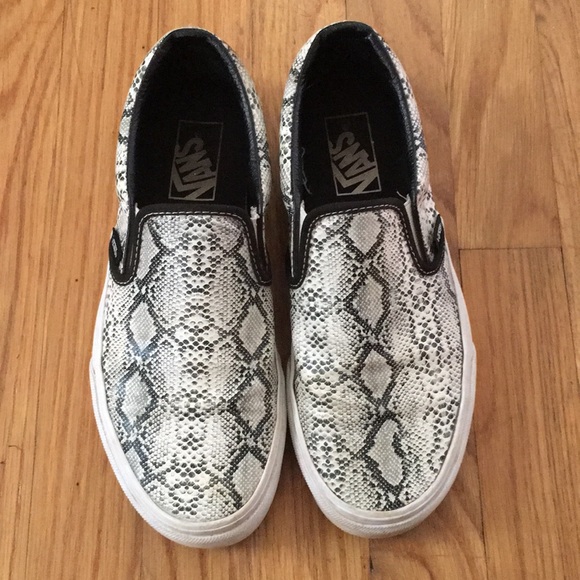 snakeskin slip on vans